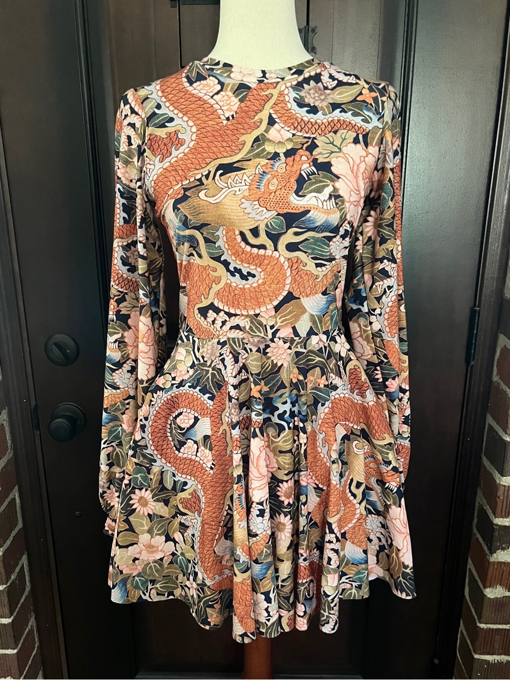 Blackmilk Imperial Dragon Bishop Dress Size Small